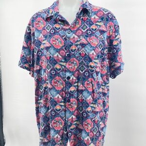 Disney Cruise Line Shirt Men S Short Sleeve Button Down Steamship Mickey Mouse